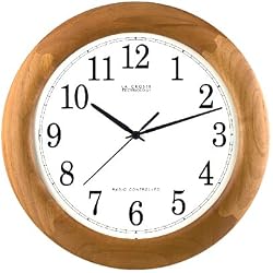 La Crosse Technology 12.5 Inch Cherry Wood Finish Radio Controlled Wall Clock-WT-3122J
