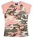 WOMEN'S SUBDUED PINK CAMO S/S RAGLAN T-SHIRTCOTTON / POLY MATERIAL SUBDUED PINK CAMO BODY w/CONTRASTING PINK COLLAR AND CAP SLEEVES AVAILABLE IN SIZES: XS TO 2X
