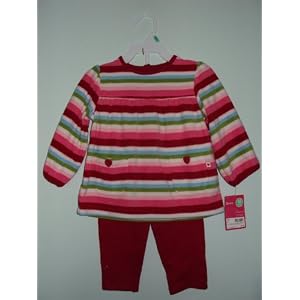 Carter's Girls 2-piece L/S Red Stripe Pant Set 6 Months
