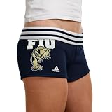 adidas Florida International Golden Panthers Ladies Navy Blue Cheeky Rollover Shorts (Small)