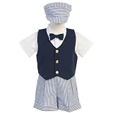 Lito Boys Blue White Vest Shorts Easter Ring Bearer Suit 12M-4T