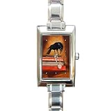 Limited Edition Violano Italian Charm Rectangle Watch Bird Raven Crow