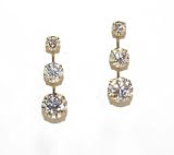 14k Yellow Gold With 3mm, 4mm, 5mm White Cubic Zirconia Forever Earrings