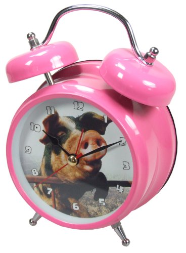 Zeon Wacky Waker Pig Twin Bell Alarm Clock With Actual Pig Oinking,  Pink Case With Enamel Finish Picture