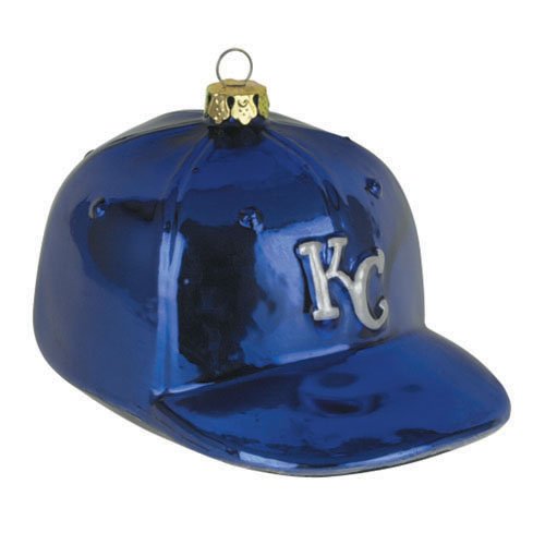 Pack of 2 MLB Kansas City Royals Glass Hat Christmas Ornaments
