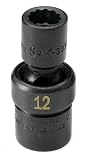 SK 33432 3/8-Inch-Inch Drive 12 Point Swivel High Visibility Impact Socket - 12MM