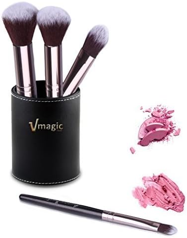 VMAGIC High-End Makeup Brush Set, Cosmetics Foundation Blending Blush, For Real Makeup Artist Techniques Brushes, Make up Brush Set Include Waterproof MAKEUP BAG (4pcs + BAG) by GNobbe