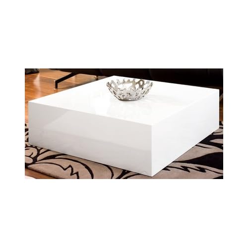 Square block coffee table white