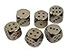 Poker Weight Set of 6 Solid Metal Dice (Silver Color with Black pips)