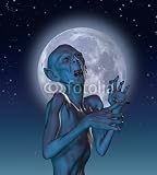 Wallmonkeys Peel and Stick Wall Decals - Ancient Vampire in Moonlight - 3D Render - 18"H x 16"W Removable Graphic