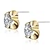 SBLING 18K Gold Plated Cubic Zirconia Stud Earrings (6.5cttw)
