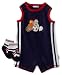 Vitamins Baby Sunsuit with Sock, Navy, 9M