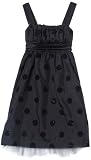 Ruby Rox Girls 7-16 Velvet Dot Dress,Black,10