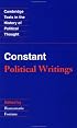 Constant: Political Writings (Cambridge Texts in the History of Political Thought)