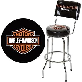 Harley-Davidson Bar Stool with Backrest by Harley RoadHouse