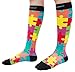 CompressionZ 20-30 mmHg Compression Socks Men & Women - Knee High Support Stockings (Jigsaw, X-Large)