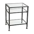 Distressed Metal End Table - Black