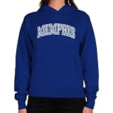 NCAA Memphis Tigers Ladies Arch Applique on Team Color Midweight Pullover Hoodie - Royal Blue