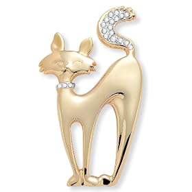 Crystal Cat Pin
