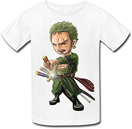 QDJT Youth Zoro Kids Boys And Girls T-Shirt - XL White