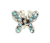 Hair Clip - Butterfly - Aqua AB Crystals (57)