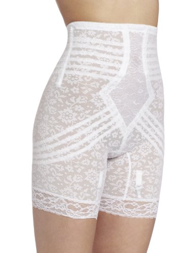 Rago Women's Plus-Size Hi Waist Long Leg Shaper, White, 5X-Large (40)