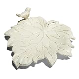 Strathwood Lotus-Shaped Ground-Level Birdbath with White and Rust Finish by Strathwood