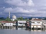 IMAGE OF Stilt Village and State Mosque, Kota Kinabalu, Sabah, Island of Borneo, Malaysia Premium Photographic Poster Print by Robert Francis, 30x40
