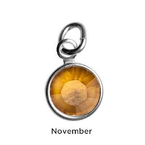 Sterling Silver November Birthstone Charm - Hangs on Loving Family Mother's Loving Embrace Pendant from Relios