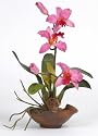 Potted Mini Silk Cattleya Orchid Flower - Artificial Plant Arrangement