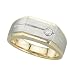 14K Two Tone Gold 0.12 ct. Bezel Set Diamond Men's Ring
