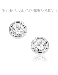 1.91ct. Natural White Sapphire Earrings