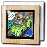 Ladybug Drivers - 6 Inch Tile Napkin Holder