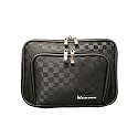 Amazon's Kindle DX CaseCrown Double Memory Foam Pouch Case with Front Pocket and Transparent Screen Protector - Checkered Style
