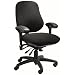 BodyBilt J2509 Black Fabric XL High Back Thoracic Support Task Ergonomic Chair with Arms, 22" Length x 21.50" Width Backrest, 23" Width Seat, Grade 1