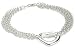 Silver 5 Strand Chain & Heart Bracelet 7"