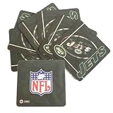 NFL NEW YORK JETS SET SIX DRINK SQUARE GREEN COASTERS DRINK