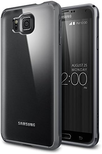 Galaxy Alpha Case, Spigen® [Air Cushioned Bumper] Galaxy Alpha Case Bumper **NEW** [Ultra Hybrid Series] [Gunmetal] Scratch Resistant Bumper Case with Clear Back Panel for Samsung Galaxy Alpha (2014) - Gunmetal (SGP11097)