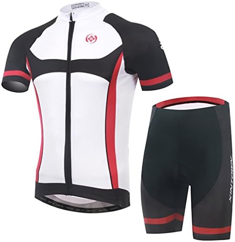 Rayda Men's Cycling Suits Jerseys Shorts Sets Black and Red Stripe Size XXXL