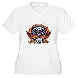 Artsmith, Inc. Women's Plus V-Neck T-Shirt Live The Legend Eagle and Engine Route 66 - Plus Size 1