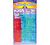 BAZIC 8, 10, 20, 30 mm Size Multicolor Lettering Stencil Sets, 4 Per Pack (302-24P)