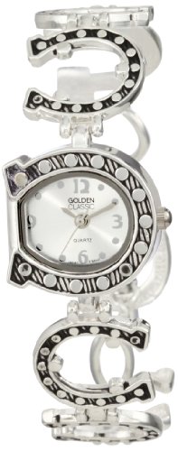 Golden Classic Women's 2149_Silv Lucky Charm Silver Horse Shoe Shaped  Watch