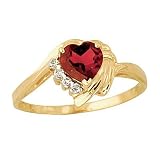 14-kt Yellow Gold Heart Shaped Garnet Ring
