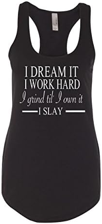 I Slay Racerback Tank Top Black (Large)