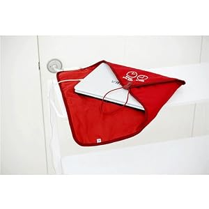 Travel Themed Checkpoint Friendly Pouch Sleeve Sack (Red) to Protect the Samsung GO N310-13GO 10.1-Inch Sunset Orange Netbook