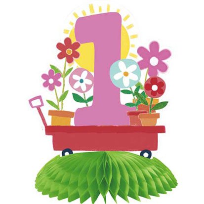 Baby Girls 1st Birthday 3/4in Centerpiece