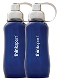 ThinkSport THO-158P2 thinksport Stainless Steel Insulated Bottle, 25 oz, Color- Blue, 2 pack Insulated Stainless Steel Water Bottle