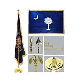 South Carolina 4ft x 6ft Flag telescoping Flagpole Base and Tassel