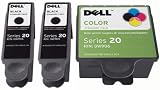 3 Combo Packs: Original Dell Series 20 (2 Black+1 Color) for DWP905, DWP906