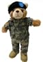 Stuffed 10" female teddy bear in personalized custom embroidered U.S. Army Combat Military Uniform-ACU